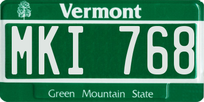 VT license plate MKI768