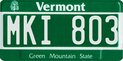 VT license plate MKI803