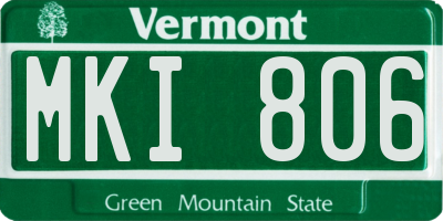 VT license plate MKI806