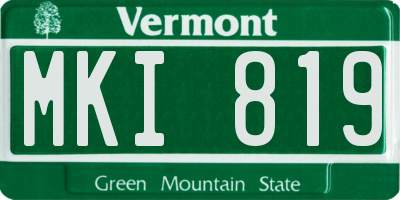 VT license plate MKI819