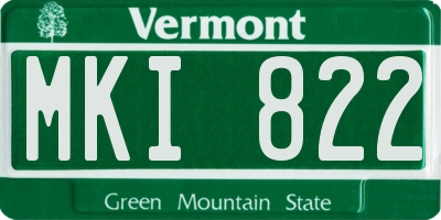 VT license plate MKI822