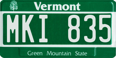 VT license plate MKI835