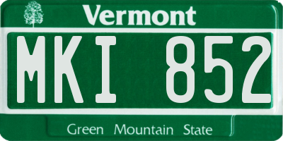 VT license plate MKI852