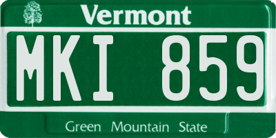 VT license plate MKI859