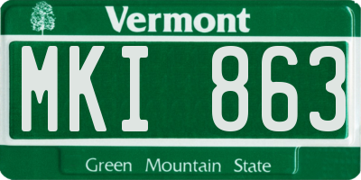 VT license plate MKI863