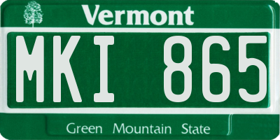 VT license plate MKI865