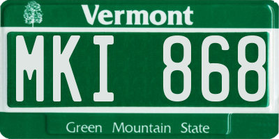 VT license plate MKI868