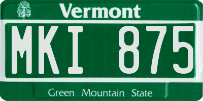 VT license plate MKI875