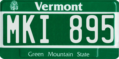 VT license plate MKI895