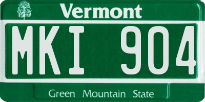 VT license plate MKI904