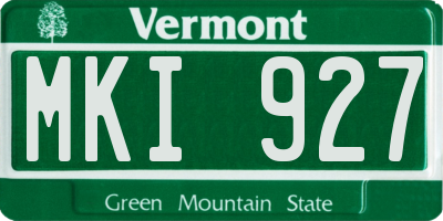 VT license plate MKI927