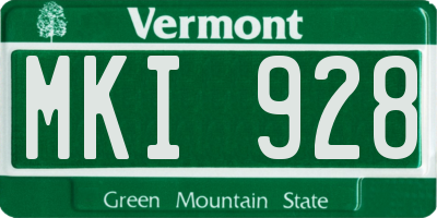 VT license plate MKI928