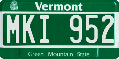 VT license plate MKI952