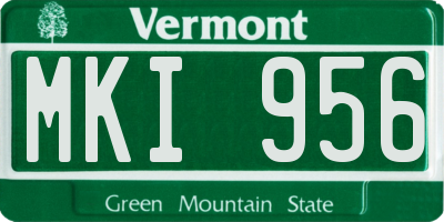 VT license plate MKI956