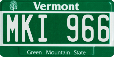VT license plate MKI966