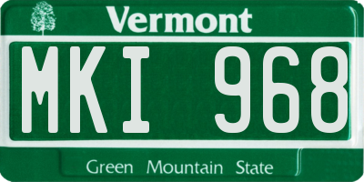VT license plate MKI968