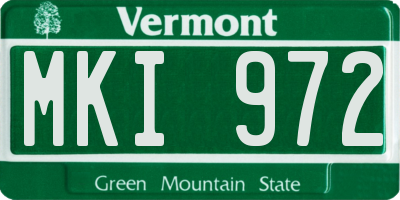 VT license plate MKI972