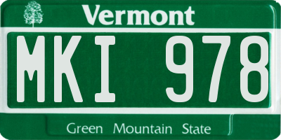 VT license plate MKI978