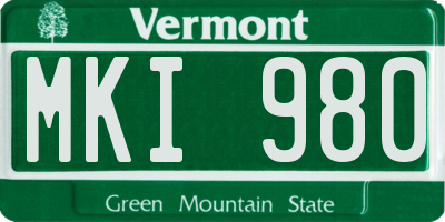 VT license plate MKI980