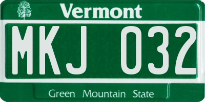 VT license plate MKJ032