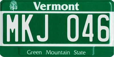 VT license plate MKJ046