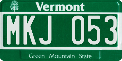 VT license plate MKJ053