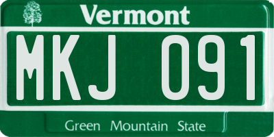 VT license plate MKJ091
