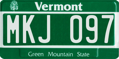 VT license plate MKJ097