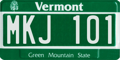 VT license plate MKJ101