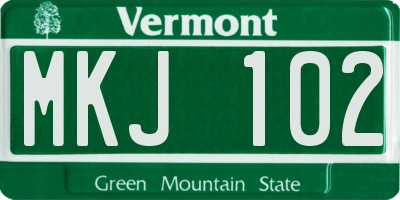 VT license plate MKJ102