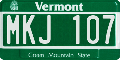 VT license plate MKJ107
