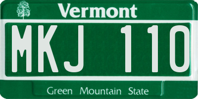 VT license plate MKJ110