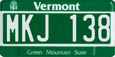VT license plate MKJ138