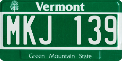 VT license plate MKJ139