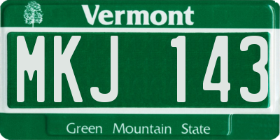 VT license plate MKJ143