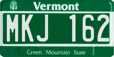 VT license plate MKJ162
