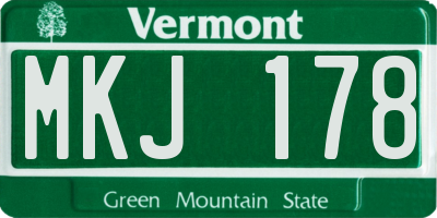 VT license plate MKJ178