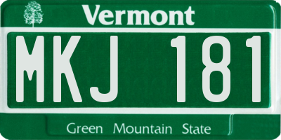 VT license plate MKJ181