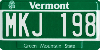 VT license plate MKJ198