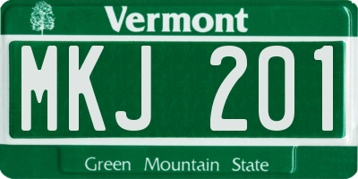 VT license plate MKJ201