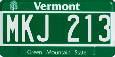 VT license plate MKJ213