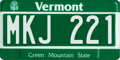 VT license plate MKJ221