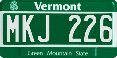 VT license plate MKJ226