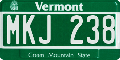 VT license plate MKJ238