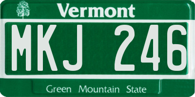 VT license plate MKJ246