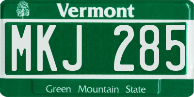VT license plate MKJ285
