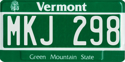 VT license plate MKJ298