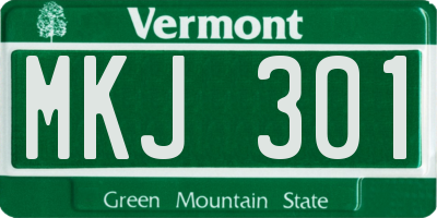 VT license plate MKJ301