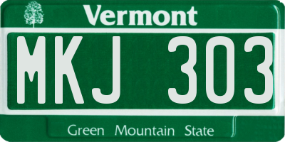 VT license plate MKJ303