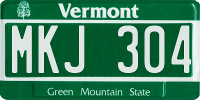 VT license plate MKJ304